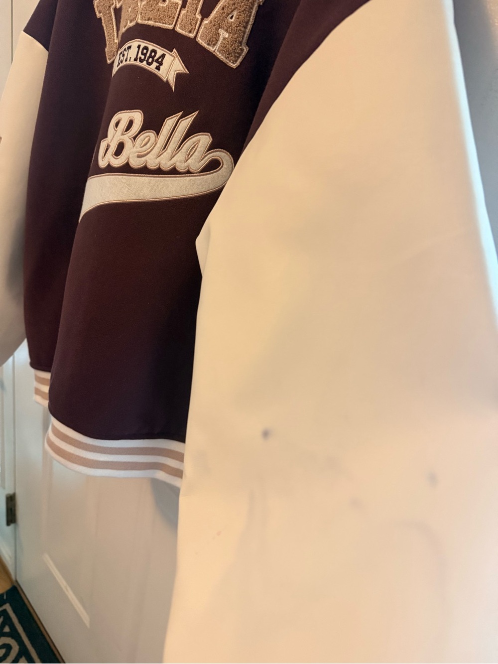Forever 21 Burgundy / Ivory Varsity Jacket - Picture 4 of 6